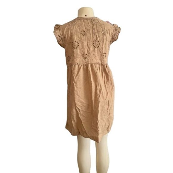 NWT Summer Mini Dress by Acuarela Size L V Neck Eyelet made in Italy Large new. - Picture 7 of 8